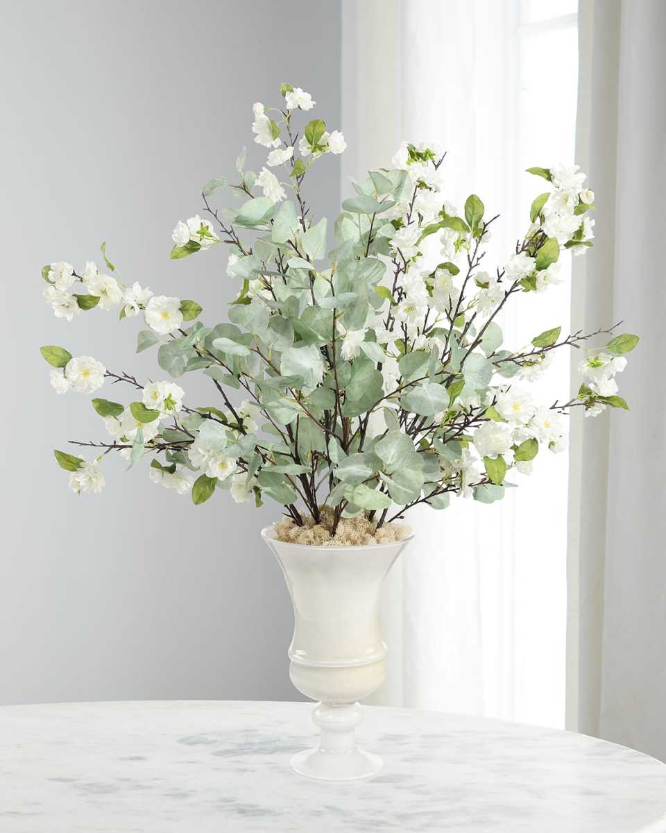 Whispers in the Wind 39" Faux Floral Arrangement in Glass Vase